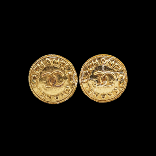 CHANEL Coco Mark Vintage Clip-Ons Earrings - Gold Plated