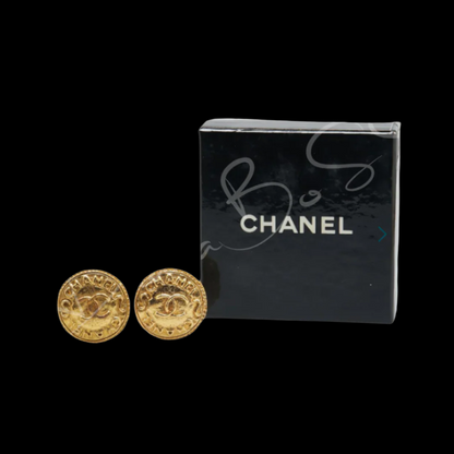CHANEL Coco Mark Vintage Clip-Ons Earrings - Gold Plated