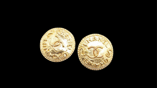 CHANEL Coco Mark Vintage Clip-Ons Earrings - Gold Plated